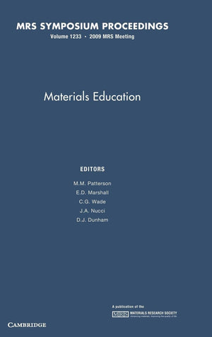 Materials Education: Volume 1233 (MRS Proceedings),Used