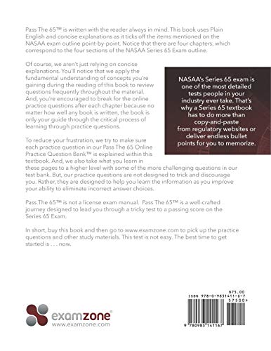 Pass The 65: A Plain English Explanation To Help You Pass The Series 65 Exam,Used