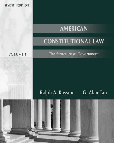 American Constitutional Law: The Structure of Government,Used