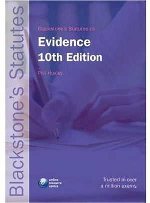 Blackstone's Statutes on Evidence (Blackstone's Statute Book Series),Used