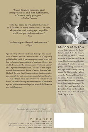 Against Interpretation: And Other Essays,New