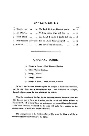 Cantata No. 112  The Lord Is My Shepherd (Der Herr ist mein getreuer Hirt): SATB with SATB Soli (Kalmus Edition),Used