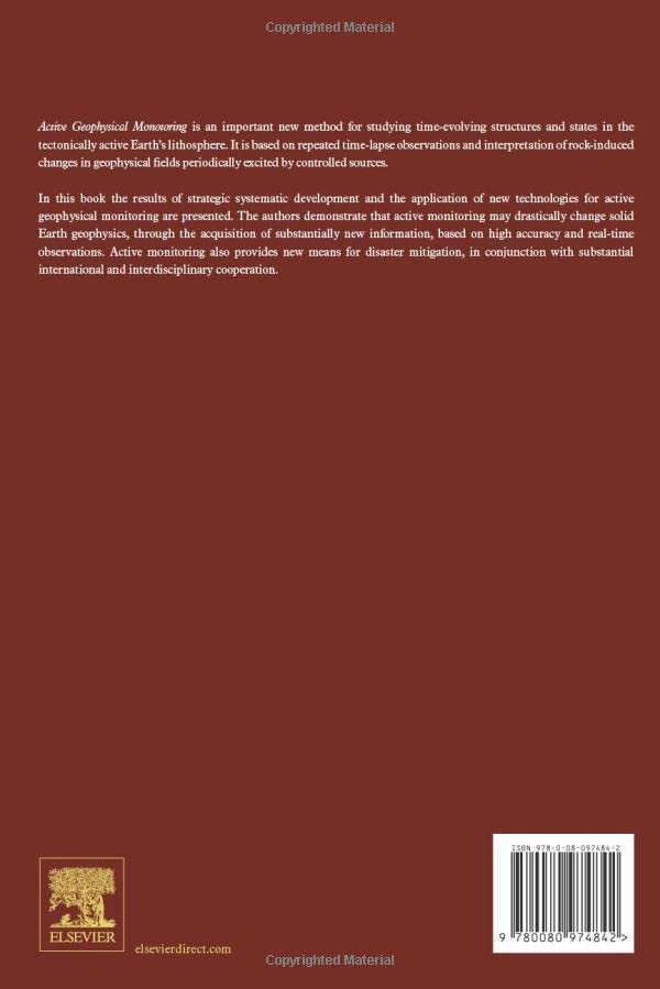 Active Geophysical Monitoring (Volume 40) (Handbook of Geophysical Exploration: Seismic Exploration, Volume 40),Used