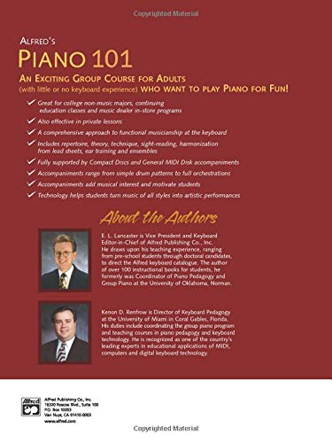 Alfred's Piano 101: An Exciting Group Course for Adults Who Want to Play Piano for Fun Book 2,Used