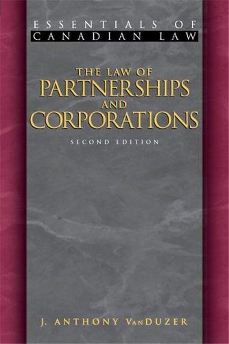 The Law of Partnerships and Corporations (Essentials of Canadian Law),Used