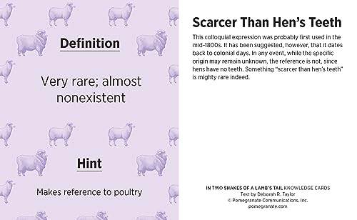 In Two Shakes Of A Lamb'S Tail: A Quiz Deck Of Curious Sayings Knowledge Cards Deck
