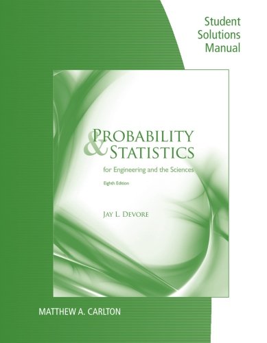 Student Solutions Manual For Devore'S Probability And Statistics For Engineering And Science, 8Th,Used