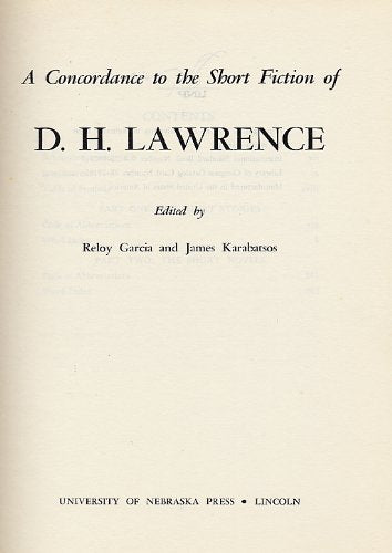 A Concordance to the Short Fiction of D. H. Lawrence,Used