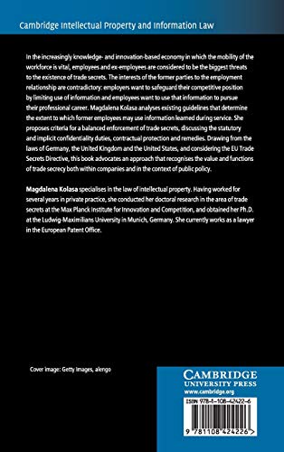 Trade Secrets and Employee Mobility: Volume 44: In Search of an Equilibrium (Cambridge Intellectual Property and Information Law,Used