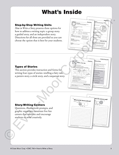 EvanMoor How to Write a Story, Grades 13 Homeschool & Classroom Workbook, Printables, Develop Confident & Competent Storywrite,New