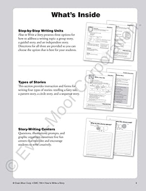 EvanMoor How to Write a Story, Grades 13 Homeschool & Classroom Workbook, Printables, Develop Confident & Competent Storywrite,Used