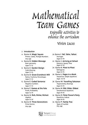 Mathematical Team Games: Enjoyable Activities to Enhance the Curriculum,Used