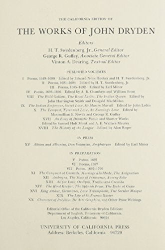 The Works of John Dryden, Volume XVIII: Prose: The History of the League, 1684 (Volume 18),Used