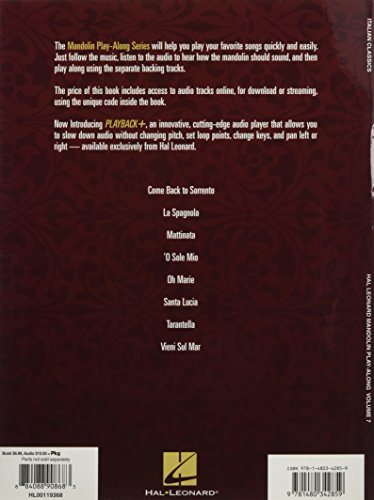 Italian Classics: Mandolin Playalong Volume 7 (Mandolin Playalong, 7),Used