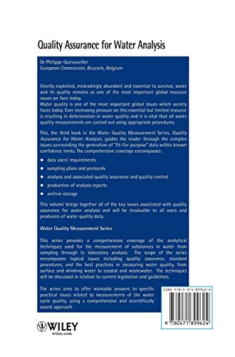 Quality Assurance for Water Analysis (Water Quality Measurements),Used