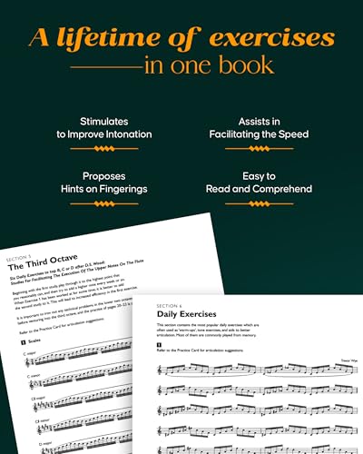 Complete Daily Exercises For The Flute  Flute Tutor: Essential Practice Material For All Intermediate To Advanced Flautists,New