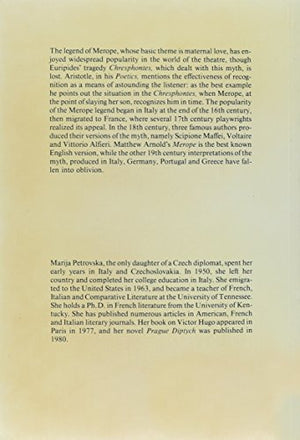 Merope: The Dramatic Impact of a Myth (American University Studies),Used