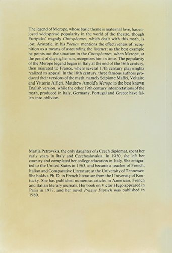 Merope: The Dramatic Impact of a Myth (American University Studies),Used