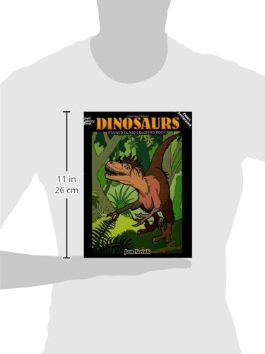 Dinosaurs Stained Glass Coloring Book (Dover Nature Stained Glass Coloring Book),Used
