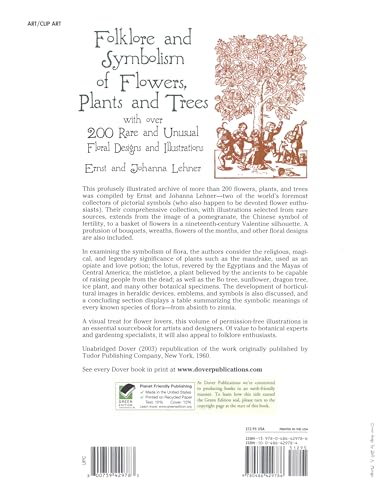 Folklore And Symbolism Of Flowers, Plants And Trees: With Over 200 Rare And Unusual Floral Designs And Illustrations (Dover Pict