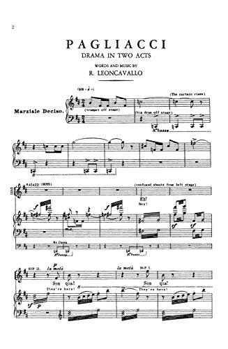 I Pagliacci: Italian, English Language Edition, Comb Bound Chorus Parts (Kalmus Edition) (Italian Edition),Used