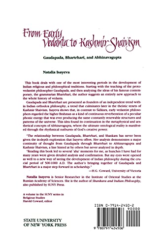 From Early Vedanta to Kashmir Shaivism: Gaudapada, Bhartrhari, and Abhinavagupta (Suny Series, Religious Studies) (Suny Series i,New
