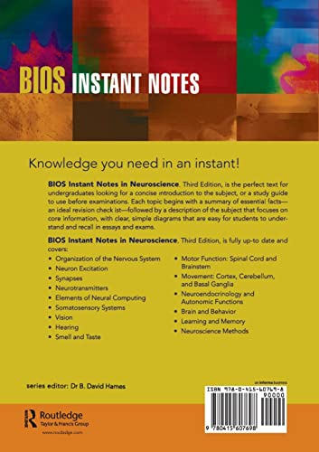 BIOS Instant Notes in Neuroscience,Used