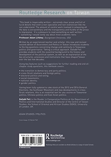 Government and Politics in Taiwan (Routledge Research on Taiwan Series),Used