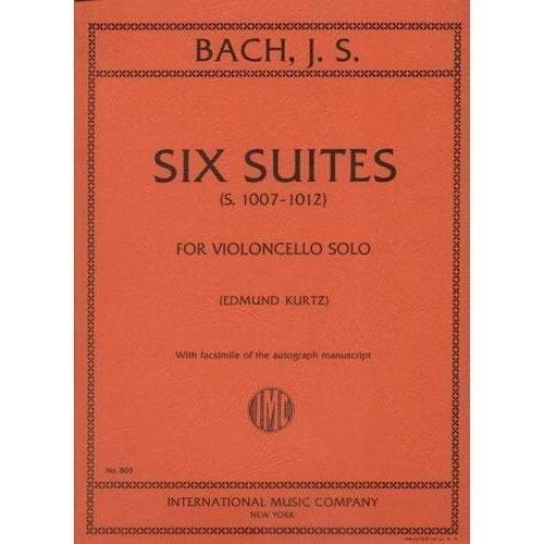 Bach, Js  6 Suites Bwv 1007 1012 For Cello  Arranged By Kurtz  International Edition
