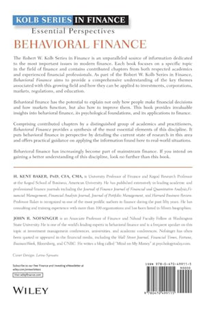 Behavioral Finance: Investors, Corporations, and Markets,Used