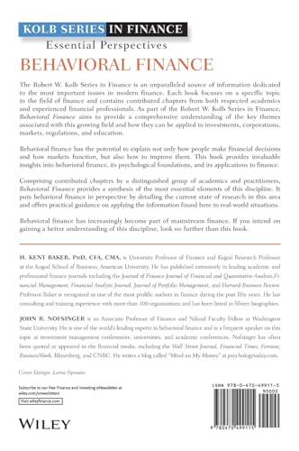 Behavioral Finance: Investors, Corporations, and Markets,Used