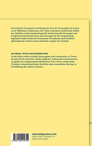 Kritischer Kommentar zu Lukrezens 