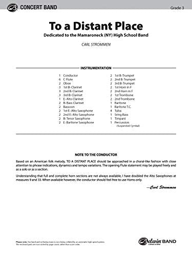 To a Distant Place (Belwin Concert Band),Used
