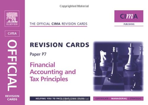 CIMA Revision Cards Financial Accounting and Tax Principles (CIMA Study Systems Managerial Level 2006),New