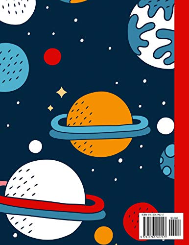 Primary Composition Notebook: An Astronaut Primary Composition Notebook For Boys Grades K2  Handwriting Lines  Red Blue Outer S,Used
