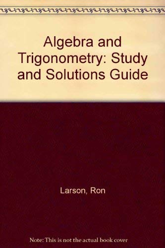 Algebra and Trigonometry/Study and Solution Guide,Used