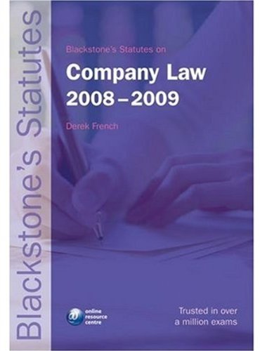 Blackstone's Statutes on Company Law 20082009 (Blackstone's Statute Book Series),Used
