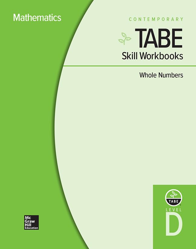 TABE Skill Workbooks Level D: Whole Numbers  10 Pack (Achieving TABE Success for TABE 9 & 10),Used