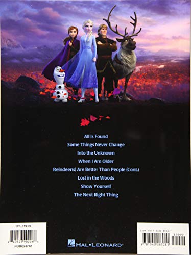 Frozen 2 Songbook  Piano, Vocal, Guitar Sheet Music  Includes 'Into the Unknown' and Other Disney Songs  Hal Leonard Official Mu,New