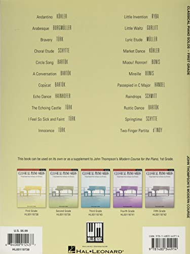 Classical Piano Solos  First Grade: John Thompson's Modern Course Compiled and edited by Philip Low, Sonya Schumann & Charmaine,New
