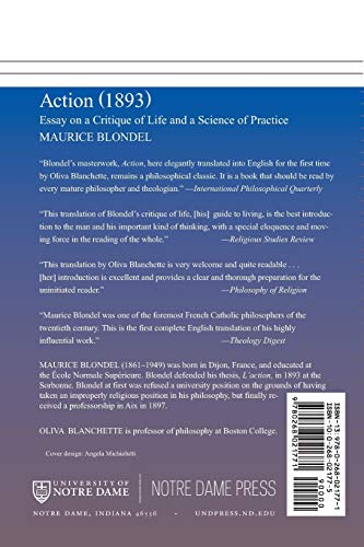 Action (1893): Essay on a Critique of Life and a Science of Practice,Used