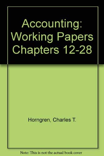 Accounting Working Papers 1228,Used