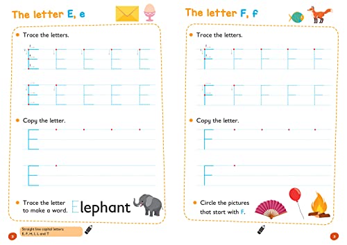 Upper Case Letters: WipeClean Activity Book (Collins Easy Learning Preschool),Used