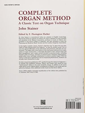 Complete Organ Method: A Classic Text On Organ Technique (Dover Books On Music: Instruction),New