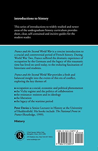 France and the Second World War: Resistance, Occupation and Liberation (Introduction to History),Used