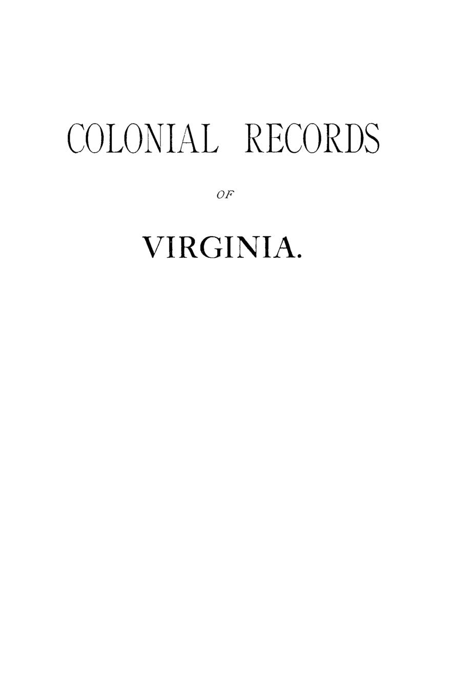 Colonial Records of Virginia,Used