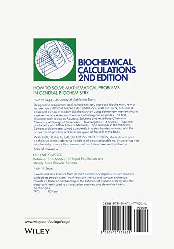 Biochemical Calculations: How to Solve Mathematical Problems in General Biochemistry, 2nd Edition,Used