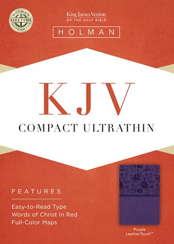 KJV Compact Ultrathin Bible, Purple LeatherTouch,Used