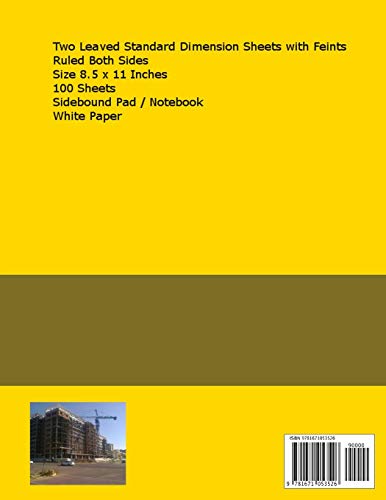 Quantity Survey Takeoff Pad / Measurements Notebook: 100 Standard Dimension Sheets with Feint and Margins  Ruled Both Sides (Tw,Used