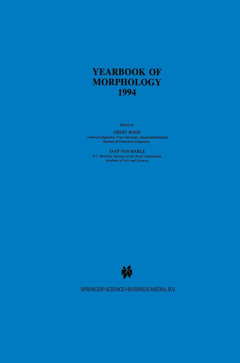 Yearbook of Morphology 1994,New